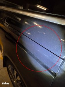 mercedes-benz v250d van smash repair dah cheong sydney before side panel damage