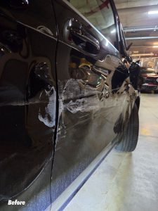 mercedes-benz v250d van smash repair dah cheong sydney before side damage door