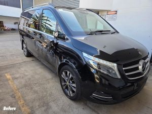 mercedes-benz v250d van smash repair dah cheong sydney before side rim front side