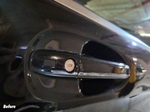 mercedes-benz v250d van smash repair dah cheong sydney before side door handle damage