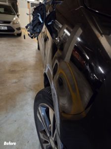 mercedes-benz v250d van smash repair dah cheong sydney before side fender damage