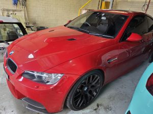 BMW M3 Red Paint scratch dent repair Dah Cheong Sydney