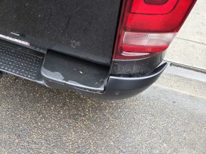 Volkswagen VW Amarok black collision smash repair Dah Cheong rear inspection