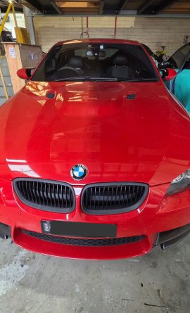 BMW M3 Red Paint scratch dent repair Dah Cheong Sydney front