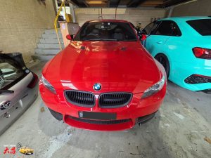 BMW M3 Red Paint scratch dent repair Dah Cheong Sydney front