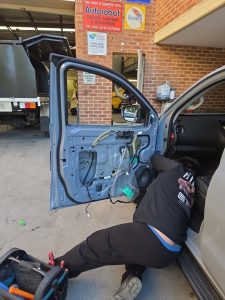 Nissan Navara Uke gray PDR dent Repairs Dah Cheong Sydney work in progress
