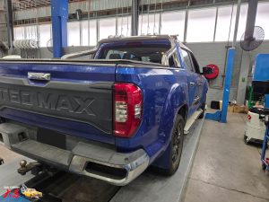 LDV T60 MAX Ute Dah Cheong Smash Repair dent inspection at workshop rear