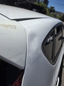 Hyundai I30 smash repair insurance job Dah Cheong Sydney white tree dent