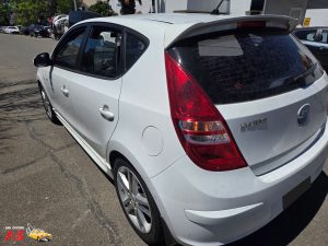 Hyundai I30 smash repair insurance job Dah Cheong Sydney white rear