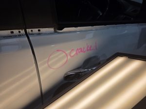 Ford Ranger XLT White Smash repair dents PDR Dah Cheong Sydney damage dent inspection