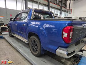 LDV T60 MAX Ute Dah Cheong Smash Repair dent inspection at workshop rear