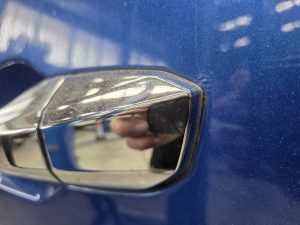 LDV T60 MAX Ute Dah Cheong Smash Repair dent inspection at workshop door handle