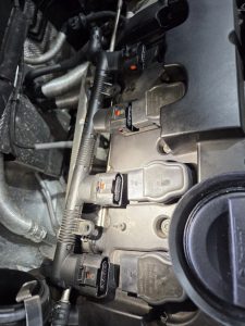Volkswagen vw golf r spark plug maintenance and body work paint repair dah cheong sydney work in progress