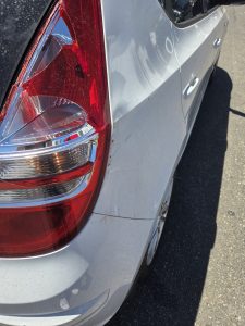Hyundai I30 smash repair insurance job Dah Cheong Sydney white rear right