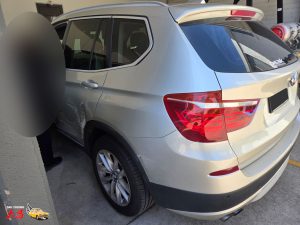 BMW X3 bronze smash repair dah cheong sydney rear left