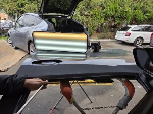 Nissan Navara Uke gray PDR dent Repairs Dah Cheong Sydney inspection